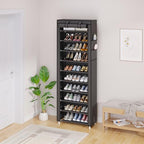 UDEAR 10-Tier Free Standing Shoe Rack Sturdy Shoe Rack Organizer for Closet Entryway Stackable Shoe Shelf with Dustproof Cover,Grey - color: Grey