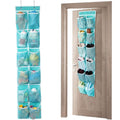 GOMAJI Over the Door Hanging Shoe Organizer, 12 Pockets, Turquoise - color: Turquoise