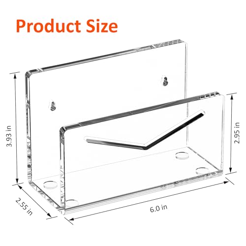 FUCDTEFC Acrylic Mail Holder, Mail Organizer Wall Mounted Clear File Letter Organizer, Vertical Envelope Mail Holder for Desk, Lightweight Countertop Bill Sorter Invoice Stand for Home Office School - size: 1 Section wall mounted