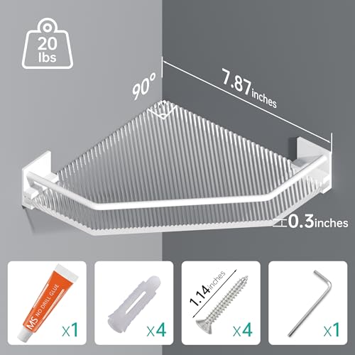 Acrylic Corner Bathroom Counter Organizer - 2 Tier Countertop Storage Shelves for Dresser, Kitchen, Laundry, Dorm Room (White) - color: White, size: Right Angle Corner