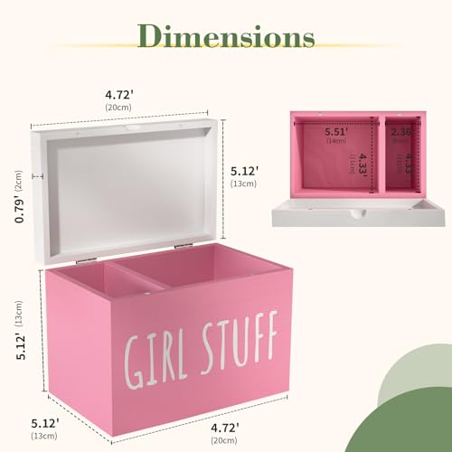 Tampon Holder for Bathroom with Hinged Lid, Feminine Product Organizer, Bathroom Period Products, Toilet Organizer, Bathroom Accessories Box for Girl Stuff (Pink) - color: Pink