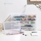 9 Pack Medium Plastic Hobby Art Craft Organizer,Clear Plastic Storage Containers with Latching Lid, for Pencil Box, Lego, Crayon - size: Medium - 9 Pack