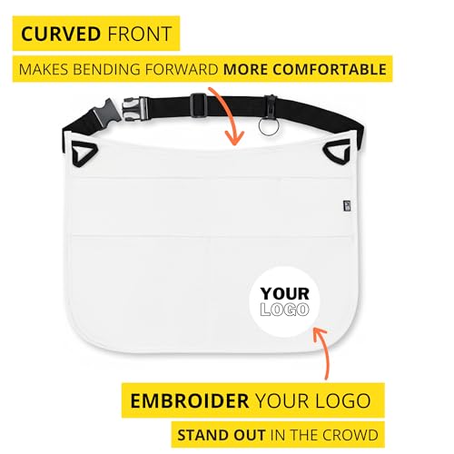 5-Pocket Waterproof Professional Cleaning Apron. Made for Pro Cleaners. Like a Cleaning Caddy Around Your Waist - color: Bright White, style: Standard