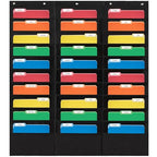 Essex Wares - 30 Pocket File Pocket Chart, Black, 42" Wide x 47" Tall - Versatile Wall Hanging File Folder Organizer for Classroom, Office, Home, and More - Wall Folder Organizer - 30 Pockets - size: 30 Pocket