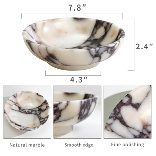 Luxury decorative marble bowl for home decoration for decoration,Key bowl for entryway table, Catchall for coins, change candy, organizer marble tray. - color: Round-Calacatta Viola