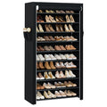 CASAMAYA Shoe Rack with Covers, 10 Tiers Tall Shoe Rack Organizer, Large Capacity Shoe Shelf Storage, Hold 40 Pairs of Shoes, Vertical Shoe Storage Organizer for Closet, Entryway, Black, SRT104B01 - size: 30.1"W - 10 Tier