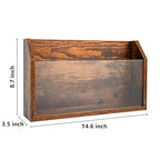 Wall Magazine Holder – Wooden Wall Mounted Magazine Rack, Clear Acrylic Panel – Magazine, Book, Home Office File Organizer – Vinyl Record Holder – Rustic Brown