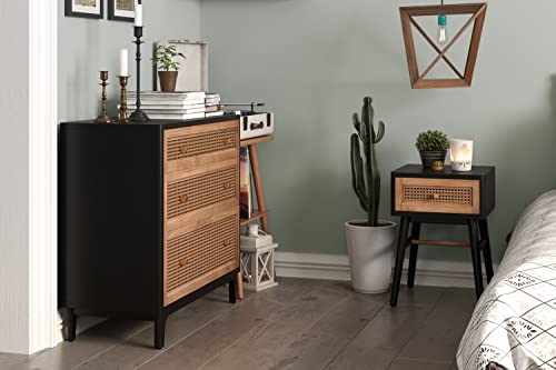 COZAYH Fully-Assembled Modern Farmhouse Clean-Lined Nightstand, End Table with 1 Drawer, Black - color: Black, style: 1 Drawer/1 pack
