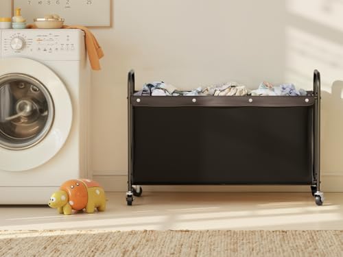 StorageWorks Toy Box with Wheels for Kids, 135L Large Toy Storage Chest and Organizer, 23" Metal Toybox with 360° Swivel Wheels for Bedroom, Kids Room, Stuffed Animal Storage, Black - color: Black, size: 33"Lx13"Wx23¼"H