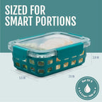 Ello Duraglass 3.4 Cup Meal Prep Sets 10Pc, 5 Pack Set- Glass Food Storage Container with Silicone Sleeve and Airtight BPA-Free Plastic Lids, Dishwasher, Microwave, and Freezer Safe, Melon - color: Melon, size: 3.4 Cup
