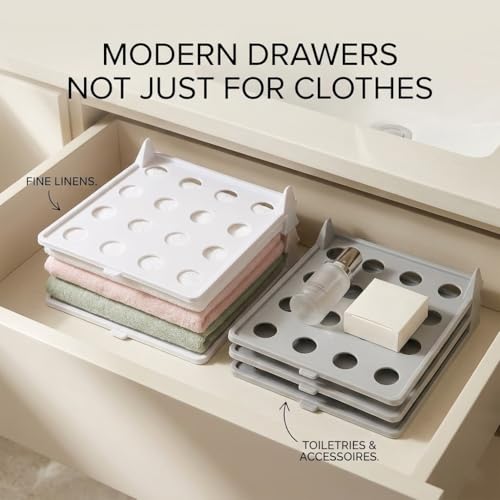Space-Saving Stackable Clothing Organizer –Interlocking Shirt Folding Boards & Shelf Dividers,Keeps Lightweight Clothes Neat，Stackable Closet Organizer for Shirts, Jeans, T Shirt 5 Pack (White) - color: White