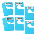 10 Pack White Clothing Rack Size Dividers Plus 45 Labels (1 Inch) and 18 Large Blank Labels, Large Rectangular Clothing Closet Dividers (Blue) - color: Blue, size: 10 PACK