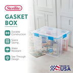 Sterilite 16-Pack Gasket Box, Weather-Resistant Storage Bins with Latching Lids, 80 Quart - Heavy-Duty Organizing Containers for Closet, Bathroom, and Office - size: 80 Quart, style: 16 Pack