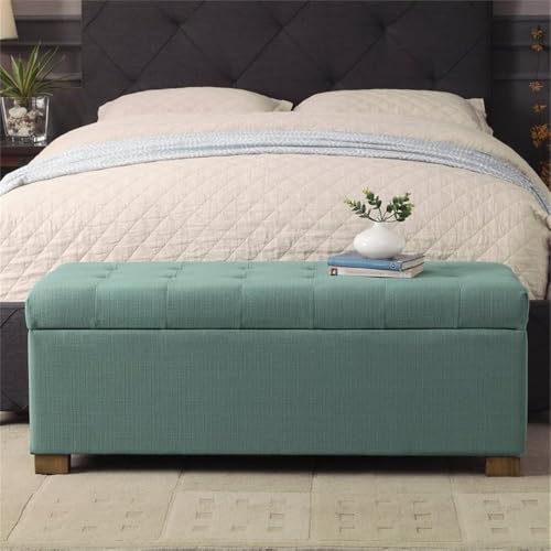 HomePop Large Storage Ottoman Bench with Lift Off Lid, Teal 46" x 18" x 18" - color: Teal