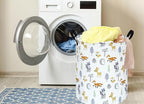 19.7 Inch Round Laundry Hamper Cute Animal Pattern Laundry Basket Fabric Storage Hamper Organization Bin, Toy Box,Gift Basket with Handles for Room - color: F-RT02548