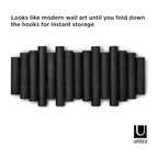 Umbra Picket Rail Hook for Entryways, Black (Pack of 3) - color: Black, size: 5-Hook (Pack of 3)