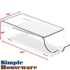 Simple Houseware 2-Pack Auto-Rolling Beverage Can Organizer for Fridge, Clear Front-Loading Soda Dispenser with Smooth Glide Design, Space-Saving Refrigerator Storage Bins - size: 2 Pack