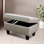 Ottoman Storage Ottoman Bench Faux Leather Footrest Footstool with Hinged Lid for Living Room, Bedroom, Entryway, Silver Green, 28.5"X19"X17.5" - color: Silver Green