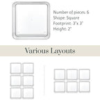 STORi SimpleSort 6-Piece Stackable Clear Drawer Organizer Set | 3" x 3" x 2" Square Trays | Small Makeup Vanity Storage Bins and Office Desk Drawer Dividers | Made in USA - size: 3x3x2" (Set of 6)