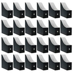 Limitliho 24 Pack Black Cardboard Magazine Holder, Sturdy Book Bins for Classroom Library, 10.6'' ×10.2'' ×3.5'' Inch Vertical File Folder Box - color: Black