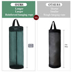 TOGETRUE Plastic Bag Holder, Mesh Grocery Bag Holder Hanging Storage Bag Dispenser (Dark Green 2 Packs) - color: Dark Green 2 Packs