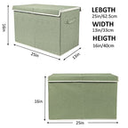 popoly Large Toy Box Chest with Lid, Collapsible Sturdy Toy Bin Storage Organizer Boxes Baskets for Kids, Boys, Girls, Nursery, Playroom, 25"x13" x16" - color: Large Green