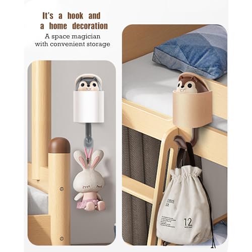2 Pcs Creative Squirrel Cute Pet Key Holder wall Mount, Keychain Command Hooks,siding Hooks,Hook for Coat, Scarf, Hat, Towel, Bag, Utility Hook for Wall Hanging Decorations (Coffee&Gray) - color: Coffee&Gray