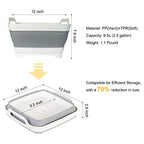 Collapsible Dish Basin & Sink Tub with Drain Plug – 2.4 Gal Baby Bottle Wash Basin, Bottle Washing Bin for RV, Camping, Kitchen | Collapsible Water & Bottle Basin (Grey) - color: Grey 1