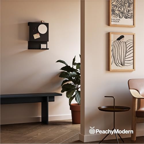 Key Holder Wall Mount and Mail Organizer - Hide Your Mail with a Modern and Minimal Look (Black) - color: Black