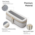 Aveniee Clear Makeup Brush Bag, Slim Brush Holder Cosmetic Case, Small Travel Toiletry Bag for Women, Thin Make up Bags with Zippers, Cute Travel Essentials Srorage Bag.Grey - color: Grey, style: Slim Elegance
