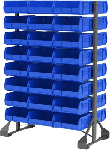 Akro-Mils 30235 AkroBins Plastic Storage Bins, Space-Saving Stackable Bins for Garage, Pantry, Craft Organization, 11" x 11" x 5", Black, 6-Pack - color: Black