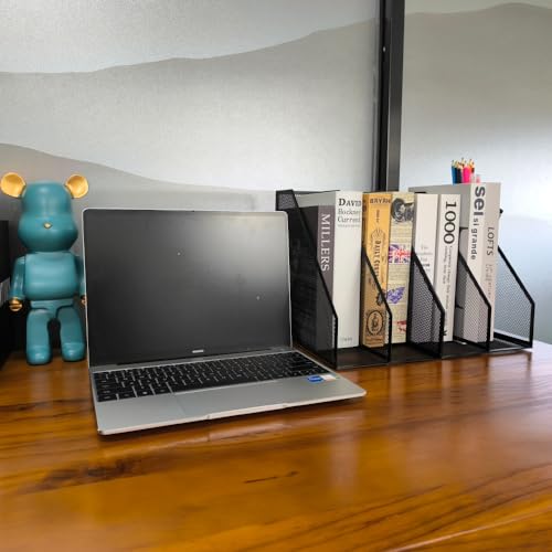 2 Set Desk Organizers, Metal Desk Magazine File Holder and 1 Pen Holder, 2 Compartments Mesh File Holder, Mesh Desktop Organizer and Storage,Black - color: 2 File Holder With Compartments Black