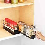 SpaceAid Pull Out Spice Rack Organizer for Cabinet, Heavy Duty Slide Out Seasoning Kitchen Organizer, Cabinet Organizer, with Labels, 5.2" W x10.8 D x4 H, 2 Drawers 1-Tier - style: Two 2"W Drawers, 1-Tier