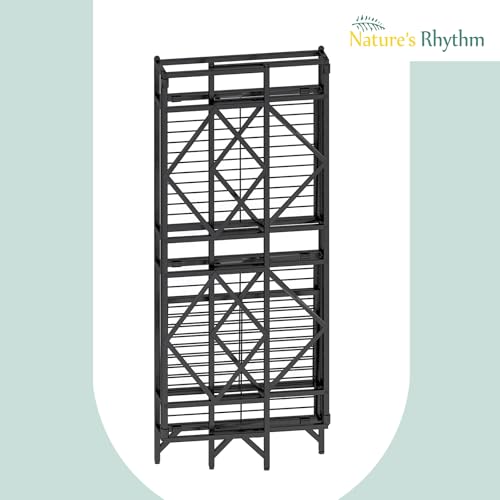 Nature's Rhythm 3-Tier Metal Storage Rack, Adjustable Garage Shelving Metal Shelving Unit (12.84 x 11.27 x 32.54inch, Black) - size: 3-Tier