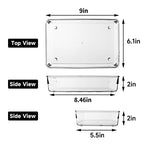 5 Pack Clear Plastic Drawer Organizer Tray Cutlery Utensil Makeups Drawer Silverware Organizers 6" X 9" - size: 5 Pack 6"x9" Clear Plastic