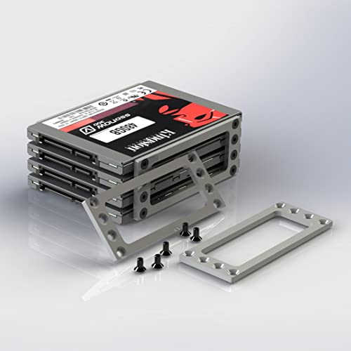 2.5 inch PC SSD HDD Cages Bracket Solid State Drive Frame Multi Layer Box Stacking External HD Cabinet Docking Station Base SATA PATA Computer Hard Disk Rack Metal 4-Bay Mounting Bracket Silver