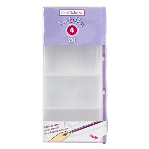 Craft Mates Bead Organizer and Plastic Storage Containers for Crafts, Buttons, Pins and More, 4 Locking Compartments (2XL) - style: 4 Compartment