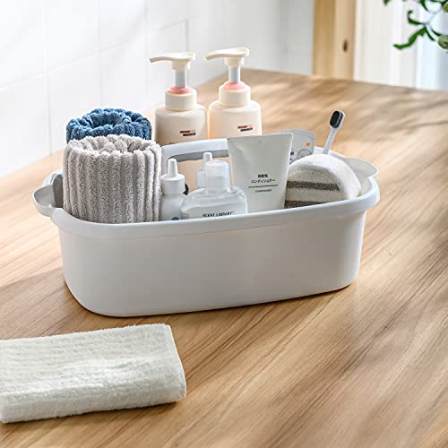 ALINK Large Plastic Shower Caddy Tote, Portable Storage Caddy Basket Organizer with Handle for Dorm, Bathroom, Tool, Garden, Kitchen, Cleaning Supplies – Blue - color: Blue