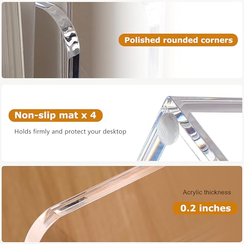 SANRUI Acrylic File Organizer, Clear Magazine File Holder with 3 Vertical Compartments, Desk Organizer for Home School Office Organization, Desk Bookshelf - size: A4, 3 Sections, 1 Pack