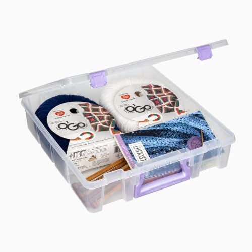 ArtBin 6955JS Super Satchel Compartment Box Clear Craft Organizer Storage Case - Purple, Pack of 1 - color: Purple, size: 1 Pack