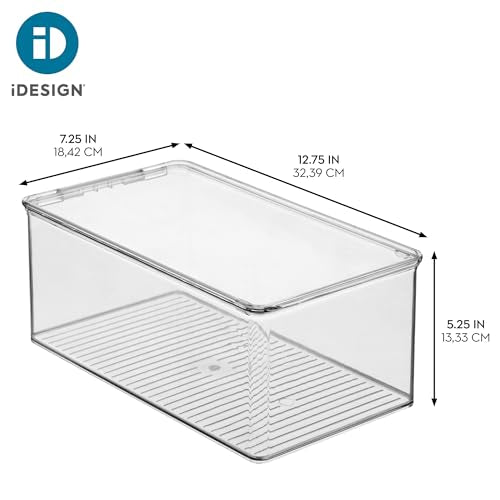 iDesign Stackable Shoe Box with Hinged-Lid for Wedges or Sandals, Set of 4, Clear, Made in USA - style: Pack of 4