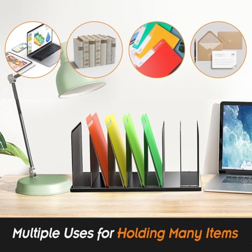 Kuntine.B Desk File Organizer 7 Upright Mesh Desktop Organizer File Sorter Office Organization File Holder for Home, Office & Classroom, 2 Pack - color: Black, size: 2 Pack 7-Section