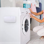 Picowe Magnetic Laundry Storage, 2 Pack Lint Holder Bin for Laundry Room, Space-Saving Trash Container Hanging on Dryer, Washer or Wall Mount Trash Bin (Gray White) - size: L+ M - White