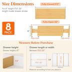 Lifewit 6" High 8 Pack Bamboo Drawer Dividers 45-55cm/17.5-22" Adjustable Wooden Drawer Organizer for Clothes/Utensils, Expandable Drawer Separator for Dresser/Kitchen/Bedroom/Office Organization - size: 6"H, 17.5-22"L