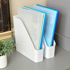 Youngever 3 Pack File Folder Bin Storage, Plastic File Folder Bin Organizer with Handle (White) - color: White