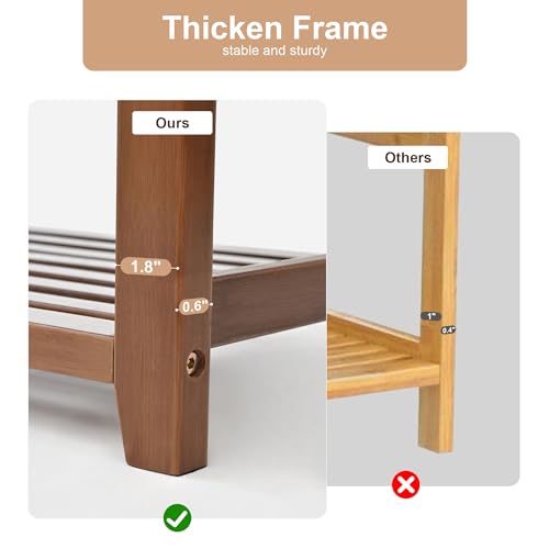 PETKABOO Shoe Rack Bench with Cushion, Shoe Rack for Front Door Entrance, Shoe Bench with Storage for Entryway Hallway Bedroom Living Room - color: Brown, style: 28 in