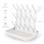 Termichy Baby Bottle Drying Rack: Large Vertical Bottle Dryer Rack Holder - Space Saving Standing Drying Rack for Baby Bottles and Pump Part Cleaning (White) - color: White