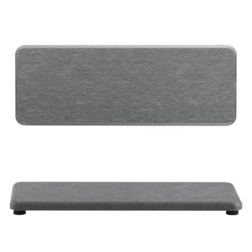 NiuYichee 2 Pcs Water Absorbing Stone Trays, Kitchen/Bathroom Sink Soap Dish, Diatomite Tray Used for Hand Soap & Cosmetic Bottles in The Modern Home, 3.15" W x 8.7" L, Gray - color: Gray, size: 8.7" x 3.15"