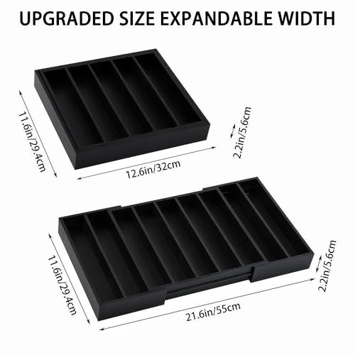 K Cup Holder Bamboo Coffee Pod Holder Drawer Organizer, Expandable K Cup Pod Storage Tea Bag Storage for Coffee Station Home Office and Kitchen （Black) - color: Black