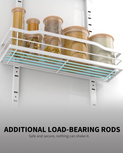 Moforoco White 9-Tier Over The Door Pantry Organizer, Pantry Organization And Storage, Metal Hanging Spice Rack Shelves Door, Home & Kitchen Essentials, Laundry Room Bathroom Organization - color: White, size: 9-Tier Standard